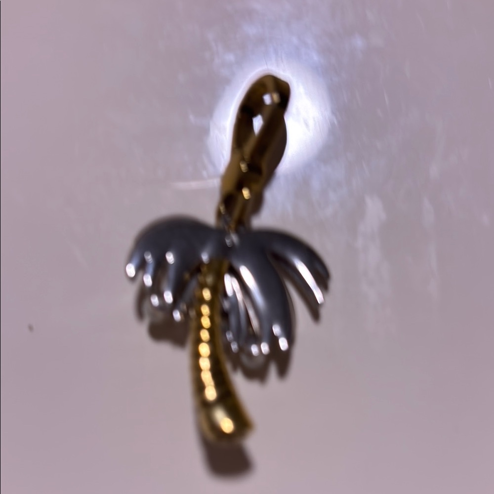 Juicy Couture RARE Gold & Rhinestone Palm Tree Charm W/ 4 Small opals. - Picture 2 of 2